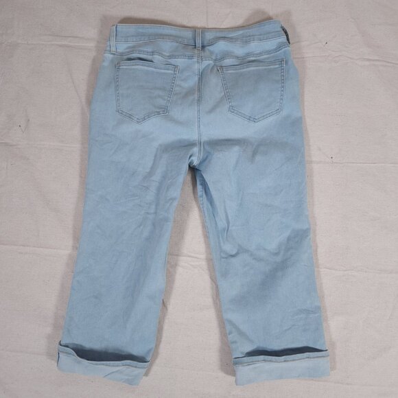 NYDJ Marilyn Straight Crop Blue Jeans Womens Size 10 Stretch Denim Pants - Picture 2 of 14